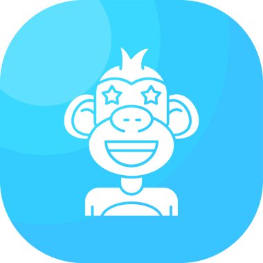 maymun ikon vektörü. İzole edilmiş kontür sembolü gösterimi için ince çizgi işareti