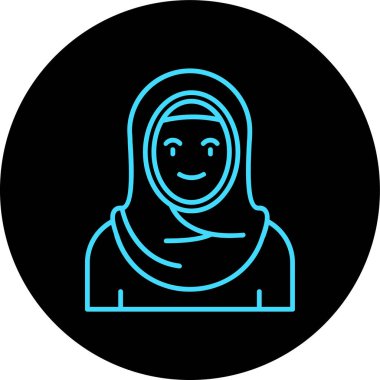 tesettür simgesi, vektör illüstrasyonu