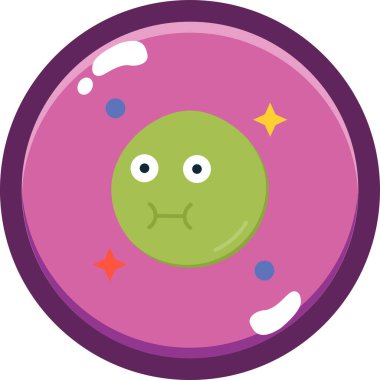 Mor renkli şirin bir ayın vektör çizimi