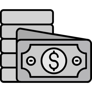 Para sikkeleri simgesi. Beyaz arkaplanda izole edilmiş web tasarımı için özet para sikkeleri vektör simgesi