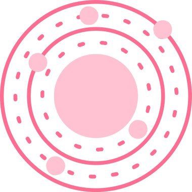 Pembe ve beyaz yuvarlak simgenin vektör çizimi