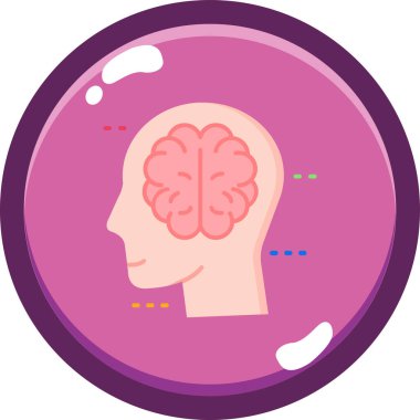 Beyin. Web simgesi basit illüstrasyon