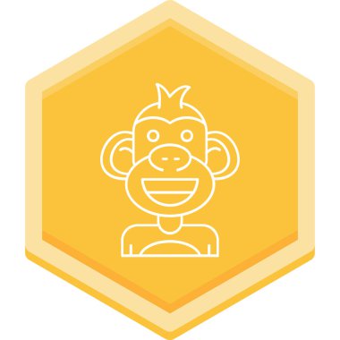 maymun ikon vektör illüstrasyonu