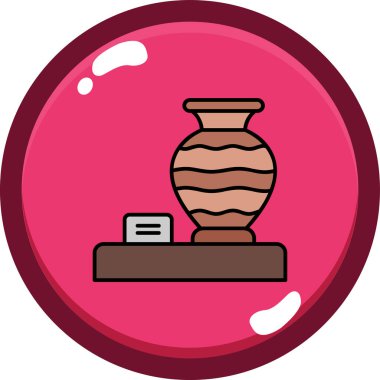 Çiçekli bir fincanın vektör çizimi