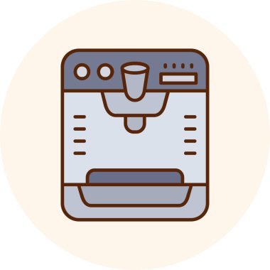 kahve makinesi modern simge vektör illüstrasyonu