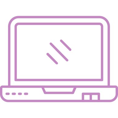 ekran simgesi ve vektör illüstrasyonlu dizüstü bilgisayar