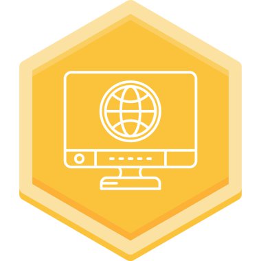 Dünyanın ağ simgesi, vektör illüstrasyonu