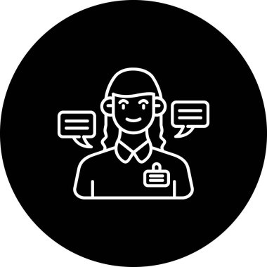 Siyah takım elbiseli bir kadının vektör çizimi