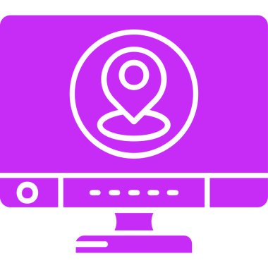 Bilgisayar monitörü simgesi. vektör illüstrasyonu