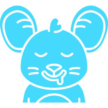 şirin düz renkli fare karikatürü