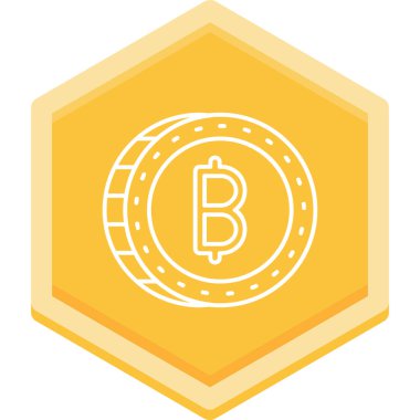 Bitcoin şifreleme simgesi, vektör illüstrasyonu