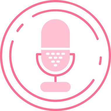 Mikrofon. Web simgesi basit illüstrasyon