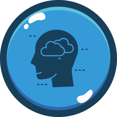 beyin ikonu vektör illüstrasyonu