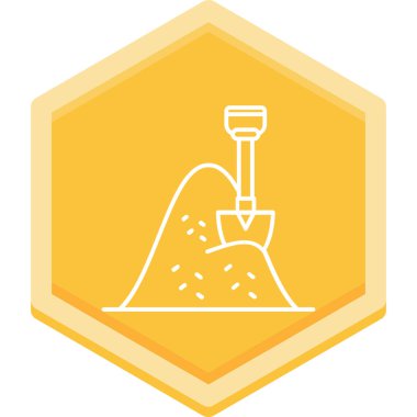 Bir dağ simgesinin vektör illüstrasyonu