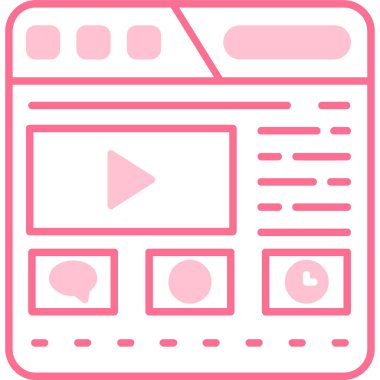 video. Web simgesi vektör illüstrasyonu