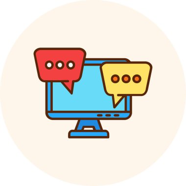 Sohbet web simgesi vektör illüstrasyonu