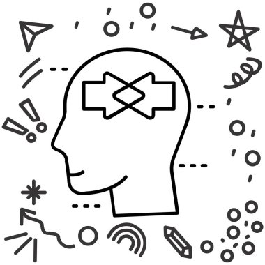 Tornavidalı beyin ve anahtar vektör simgesi