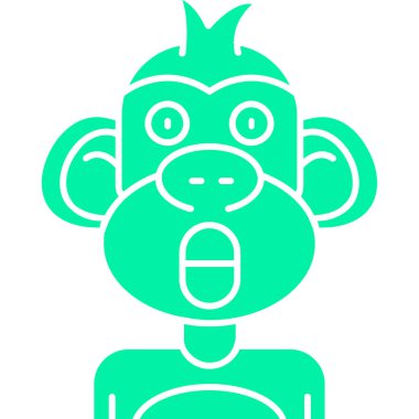 Maymun. Web simgesi basit illüstrasyon