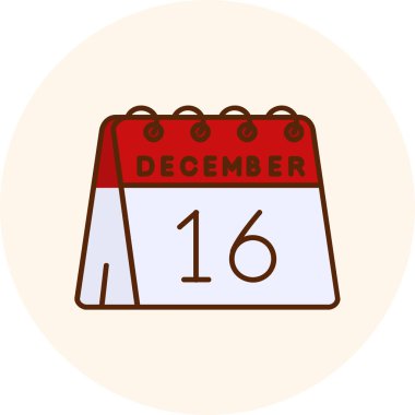 Aralık takvimi ikon vektör illüstrasyonu