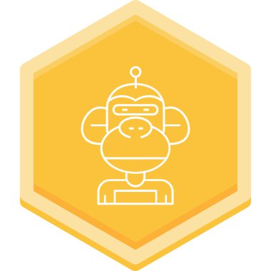 Moda Biçimli Robot Simgesi İzole Arkaplan