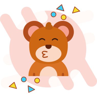 Sevimli ayı çizgi film karakteri ikon vektör illüstrasyon tasarımı