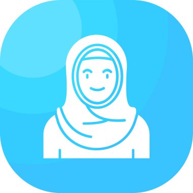 Müslüman kadın ikonu. Web için kadın vektör simgelerinin özet çizimi