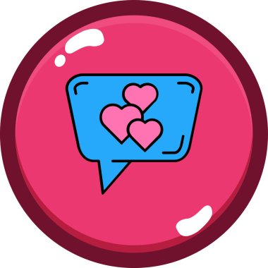 Aşk simgesi ile konuşma balonu