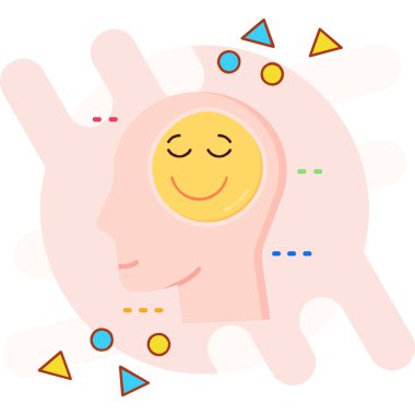 akıl sağlığı konsepti, kafa ve beyin, vektör illüstrasyonu