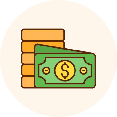 para dolar para simgesi ana hatları biçiminde