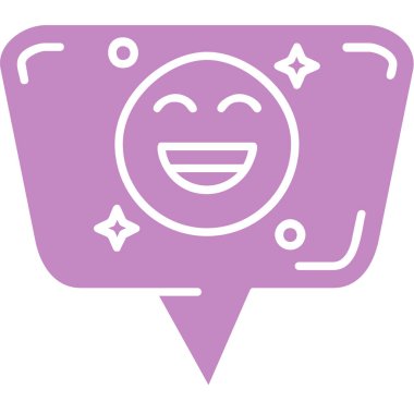 Konuşma baloncuğu simgesi ile mutlu bir gülümseme