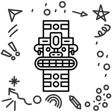 Amerikan futbol ikonu, basit siyah tarzı.