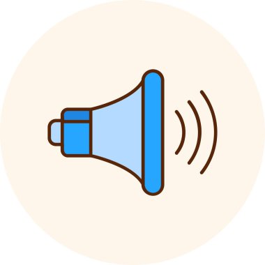 Konuşmacı. Web simgesi basit illüstrasyon