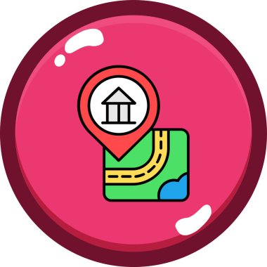 Navigasyon haritası işaretleyici simgesi doldurulmuş dış hat biçimi