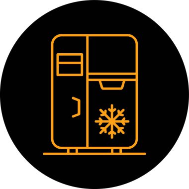 Buzdolabı simgesi vektörü beyaz arkaplanda izole edildi