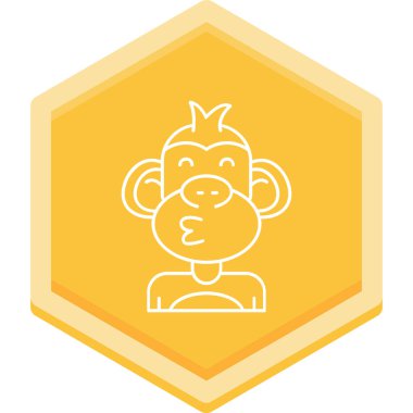 Maymun. Web simgesi basit illüstrasyon