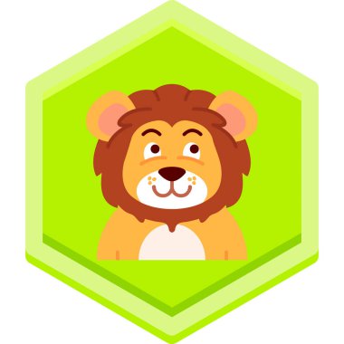 aslan çizgi film simgesi, vektör illüstrasyonu