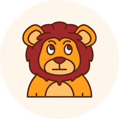 Aslan vektör simgesi. çizgi film illüstrasyon logosu beyaz arkaplan üzerinde izole.