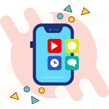 akıllı telefonlar ve kulaklıklar vektör illüstrasyon grafik tasarımı