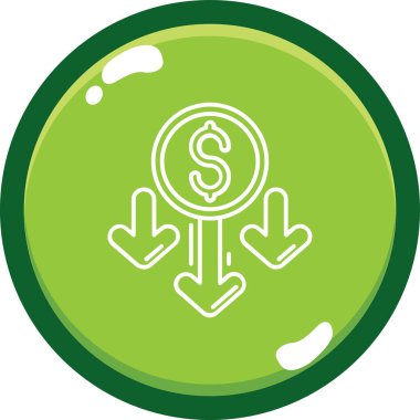 Dolar işareti vektör simgesi modern basit vektör illüstrasyonu