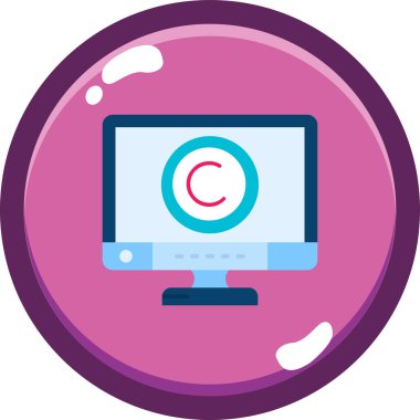 Bilgisayar. Web simgesi basit illüstrasyon