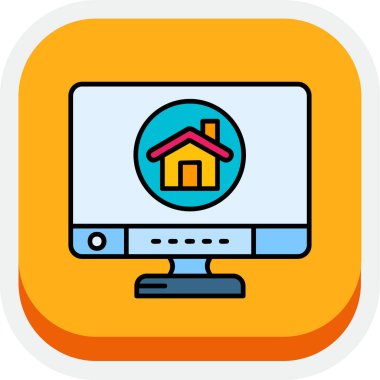 ev web renk vektörü simgesi