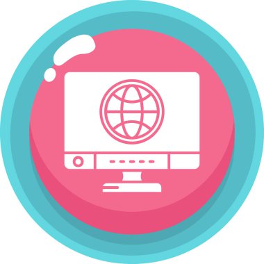 Bilgisayar. Web simgesi basit tasarım