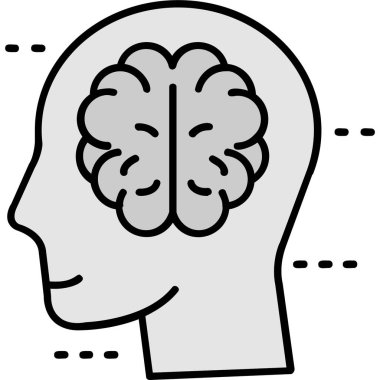 Beyin simgesi, vektör illüstrasyonu