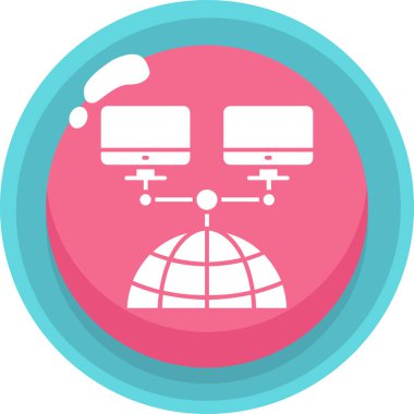 küresel ağ vektör simgesi. teknolojinin düz çizim tasarımı