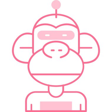 maymun modern simgesi, vektör illüstrasyonu