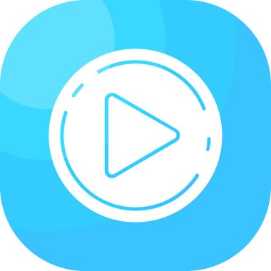 Oynayın. Web simgesi basit illüstrasyon