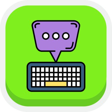 Sohbet baloncuğu simgesi olan klavye