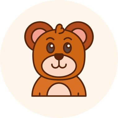 Sevimli ayı hayvan çizgi film ikonu