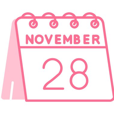 Kasım takvim simgesi tasarımı, vektör illüstrasyonu