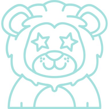 Hayvan ayı hayvan simgesi taslak biçiminde